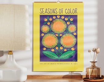 Maria Prymachenko Wall Calendar – Ukrainian Calendar, Slavic Folklore Art, Naïve Art, Vibrant Folk Decor