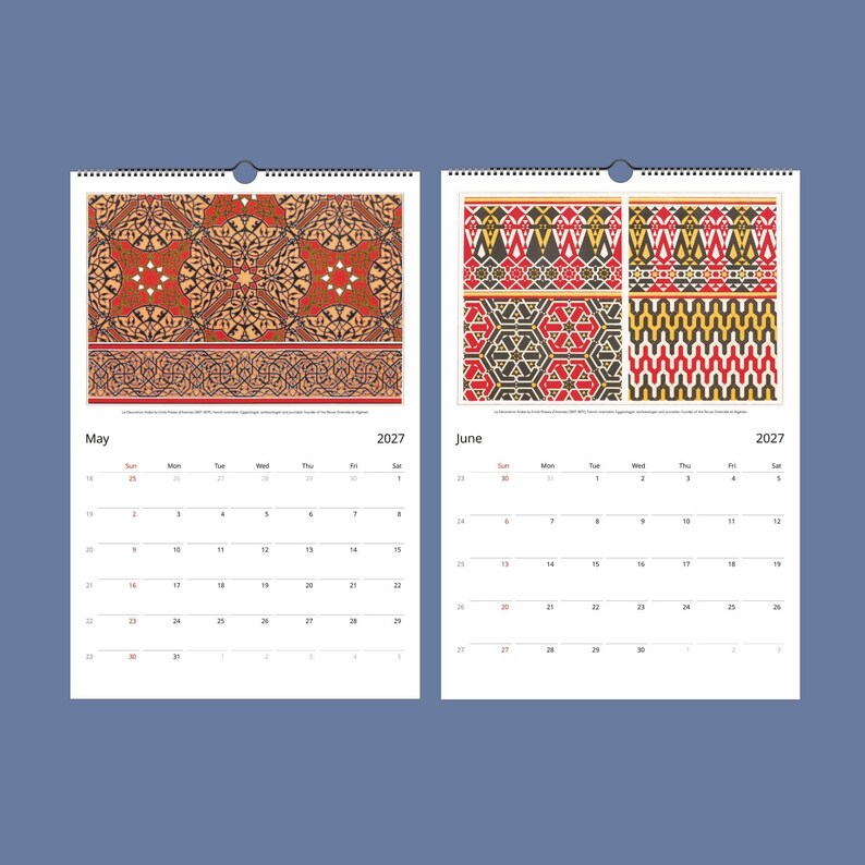 Islamic Wall Calendar – Arabic Calligraphy, Ancient Civilization, Semi ...