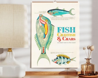 Calendrier marin – Poissons et créatures marines imaginaires de Louis Renard, papier semi-brillant