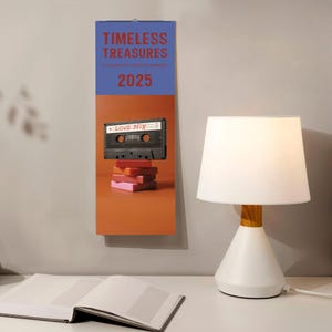 Calendrier mural Trésors intemporels | cadeau rétro d'inspiration vintage | Calendrier mensuel pour une décoration intérieure nostalgique