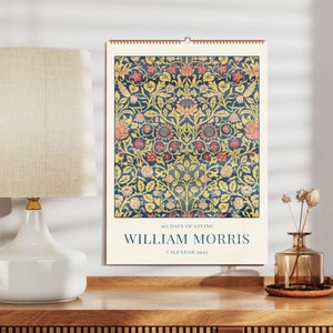 William Morris Violet & Columbine Wall Calendar, Floral Elegance, Romantic Sophisticated Artwork, Thoughtful Housewarming Gift