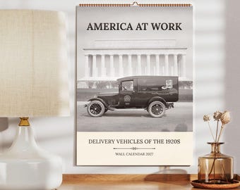 1920s Delivery Cars Wall Calendar - Car Collectors, Unusual Gifts, Semi-Glossy Paper