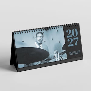 Classic Jazz Desk Calendar - Monthly Planner, Max Roach Cover, Semi‑Glossy Paper