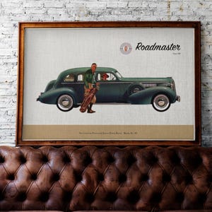 Buick Roadmaster Classic Cars Poster – Vintage Wall Art, Buick Roadmaster Print for Classic Cars Enthusiasts