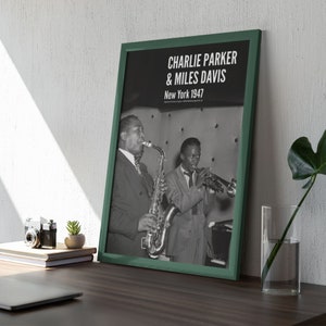 Charlie Parker and Miles Davis Jazz Poster: A Unique Music Gift | Ideal for Elevating Your Living Room Decor
