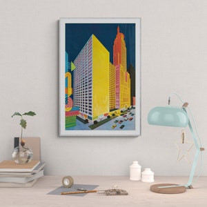 Vintage Chicago Wall Art | Aesthetic Sheraton-Chicago Hotel Poster for Office & Living Room Decor