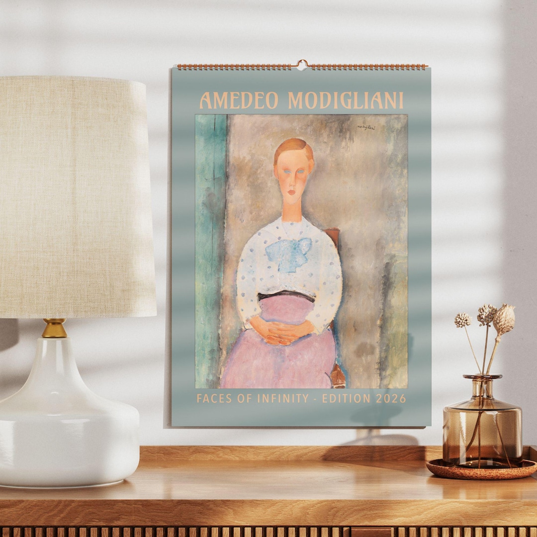 Amedeo Modigliani Wall Calendar Faces of Infinity, Classic Art Decor