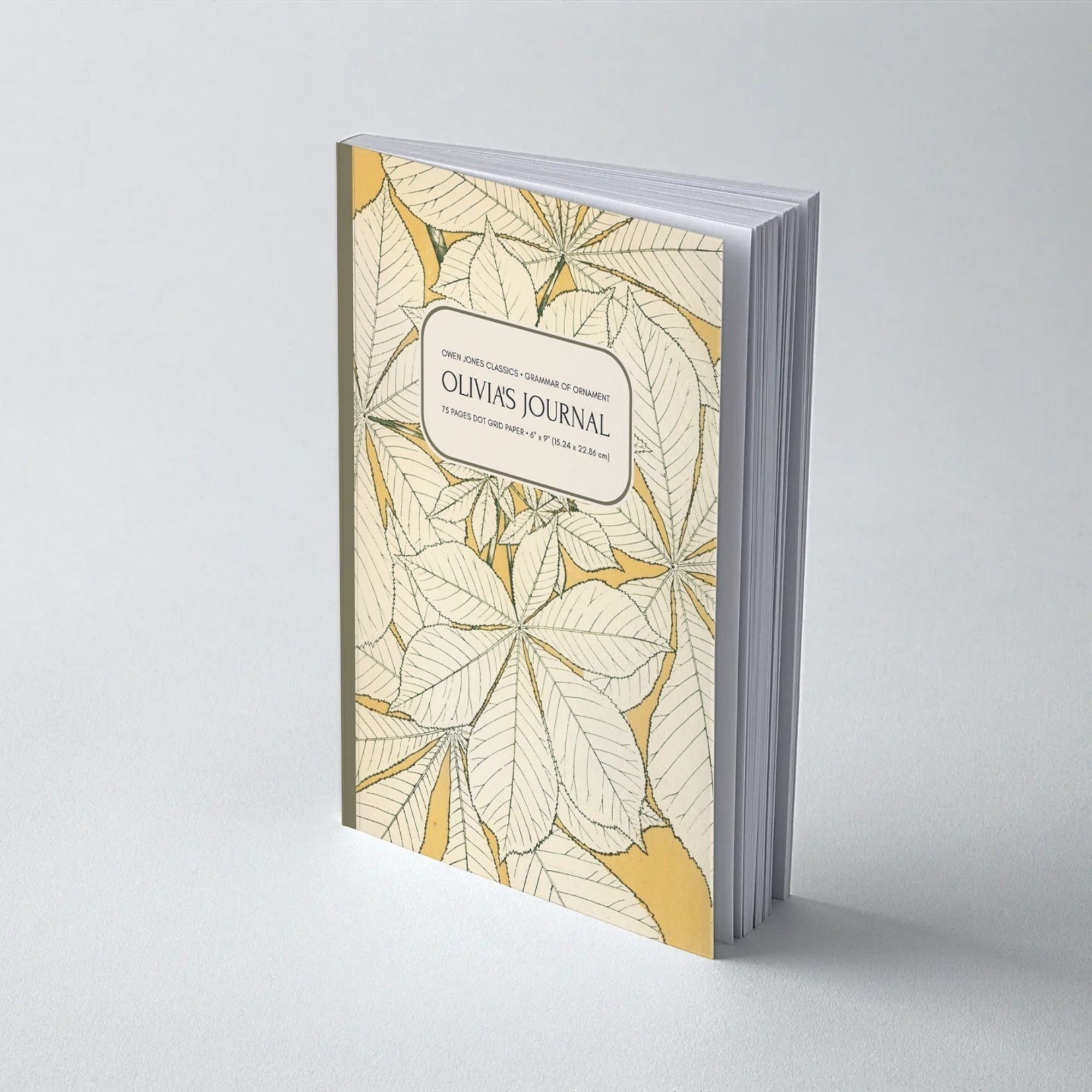 Owen Jones Classics: Grammar of Ornament, Leaves Nature 1 | Personalised | Bullet | Wide Ruled Line | Blank | Graph