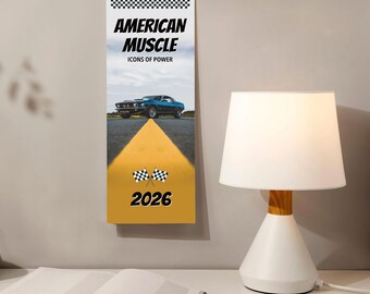 Calendario de Muscle Cars Clásicos Americanos: Regalo para Coleccionistas