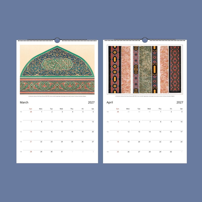Islamic Wall Calendar – Arabic Calligraphy, Ancient Civilization, Semi ...
