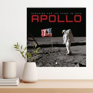 NASA Calendar – Apollo Astronaut, Space Exploration, American Flag Moon, Space Shuttle