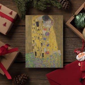 Set di biglietti di auguri Gustav Klimt - Il bacio, regali di anniversario, decorazioni Art Nouveau, biglietti di auguri premurosi