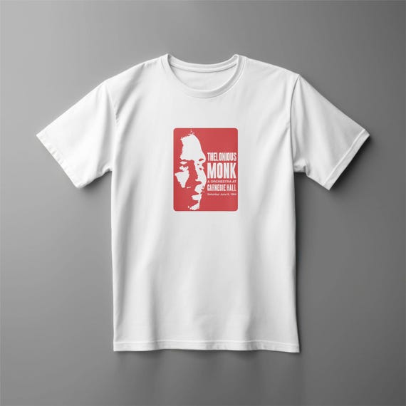 Thelonious Monk T-shirt, Classic Jazz Music Tee in Ring Spun