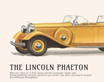 リンカーン・コンチネンタル　アンティークポスター 1933年リンカーン・フェートンポスター - クラシックアメリカンカーの