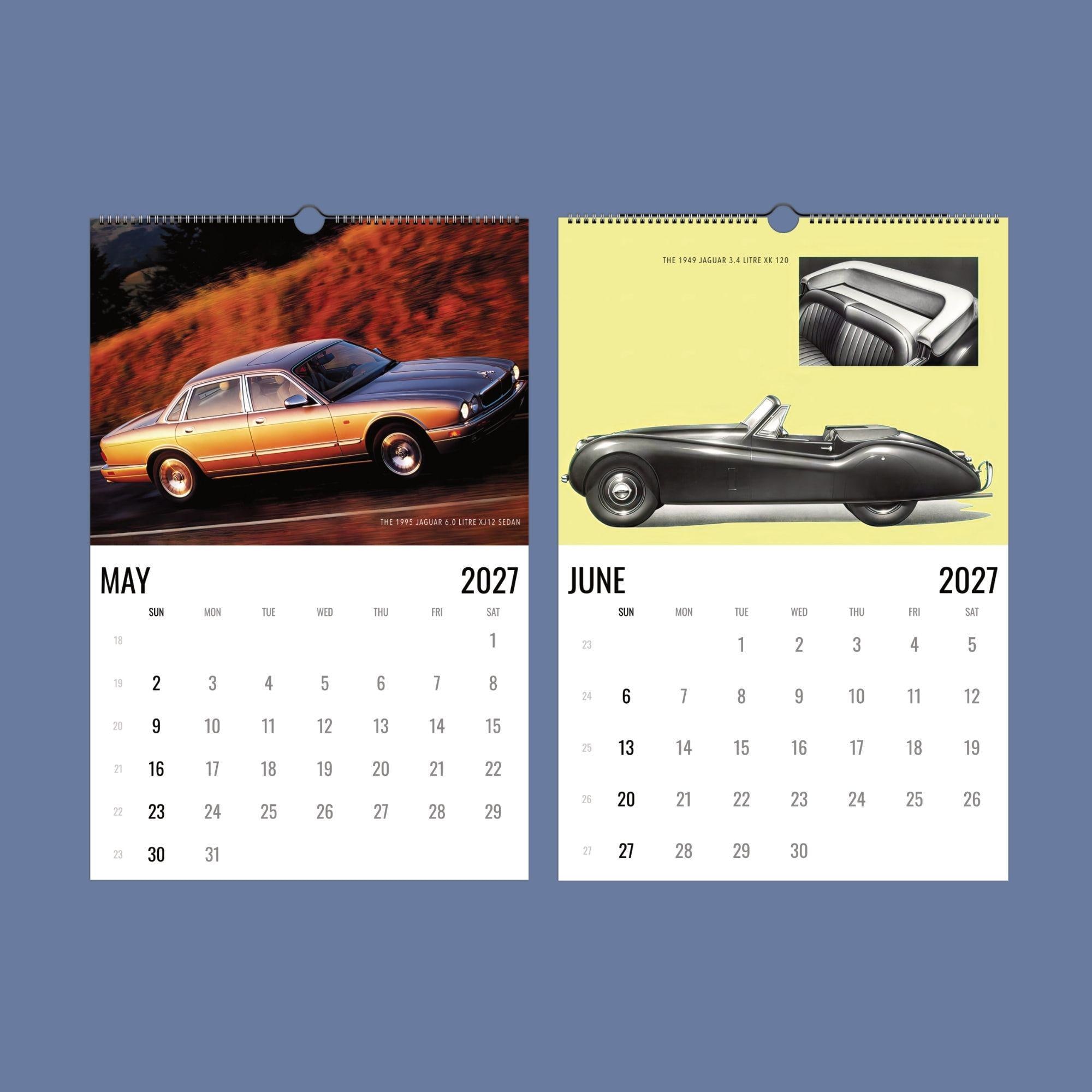 廃版 レトロ イングランド製★1994年 JAGUAR ジャガー カレンダー Jaguar Calendar - Classic Cars, Car Lover Decor, Semi-glossy Paper