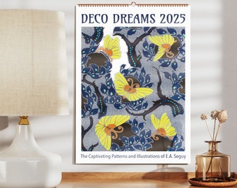 Emile Seguy Art Deco Calendar | Vintage Butterfly & Floral Patterns for Home Decor