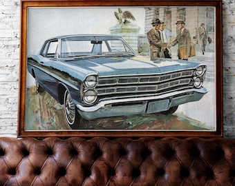 1967 Ford Custom 500 - Printable Art, Retro American Cars, Wall Decor, Classic Car, Enthusiast Gift