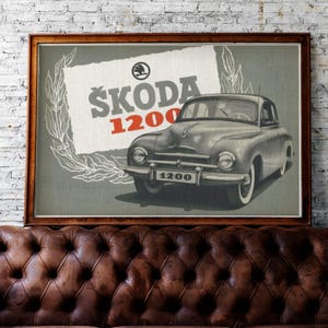 Skoda 1200 Art Print, Skoda Oldtimer, Classic Cars, Rare Classic Car, Wall Decor, Poster, Gift for Collectors