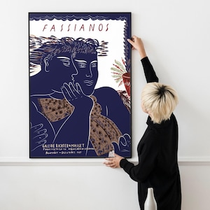 Alekos Fassianos Ausstellungsplakat | Griechische Mythologie Kunst | Galerie Richter & Masset, München 1987 | Einzigartige Geschenkideen