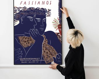 Alekos Fassianos Exhibition Poster - Galerie Richter & Masset Munich 1987