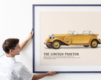 1933年リンカーン・フェートンポスター - クラシックアメリカンカーの