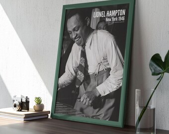 Jazz Poster Lionel Hampton New York, 1946 - Music Lover Gift, Gallery Matte