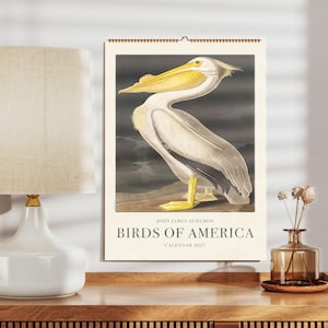 John James Audubon Bird Calendar – Birdwatching Gift, Semi-Glossy Paper
