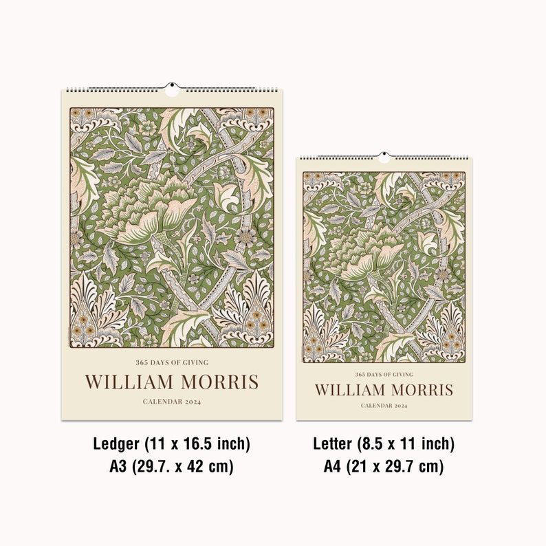 2014 Wall Calendar: William Morris Arts and Crafts Christmas Gift 40th Birthday Gift Gift for her image 10