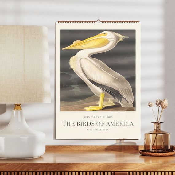 John James Audubon Bird Calendar – Birds of America, Birdwatching Gift, Semi-Glossy Paper