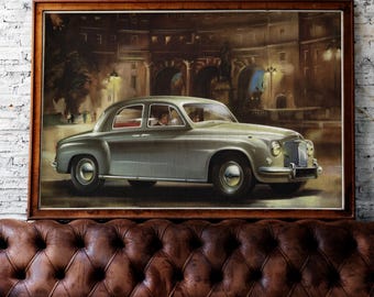 Classic British Car Printable Art – Rover P4 Wall Decor, Classic Cars Gift, Digital Download for Car Collectors & Enthusiasts