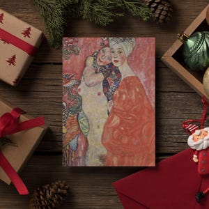 Juego de tarjetas de felicitación de Gustav Klimt: Los amigos, elegancia Art Nouveau, presentación decorativa para amantes del arte