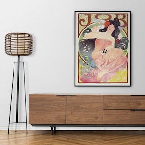 Alphonse Mucha Art Nouveau &#39;Ephemeral Elegance&#39; Poster | Unique Wall Art Gift for Her & Friends