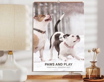 Dog Wall Calendar – Golden Retriever, French Bulldog, Semi-Gloss Paper