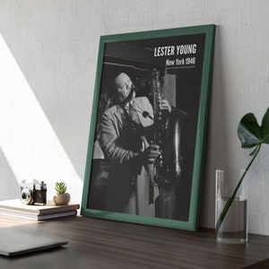 Lester Young Jazz Poster: Vintage Saxophone Print, Music Room Decor
