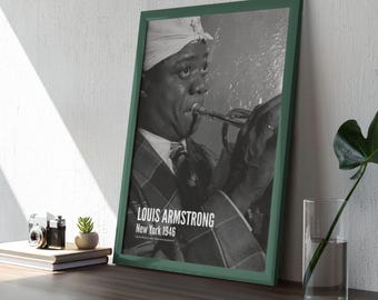 Jazz Poster Louis Armstrong New York, 1946 - Music Lover Gift, Gallery Matte