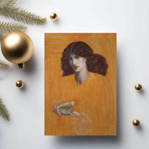 Juego de tarjetas de felicitación La Donna Della Finestra: 10 tarjetas de arte prerrafaelita en blanco, regalo victoriano de Dante Gabriel Rossetti