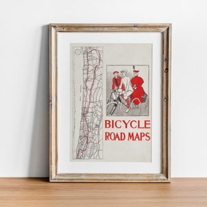 Edward Penfield Fahrräder Straßenkarten, Vintage Radsport-Druck, 1900er Jahre Jugendstil Plakat, Retro Fahrrad-Wandkunst, Dekor vom Anfang des 20.Jahrhunderts