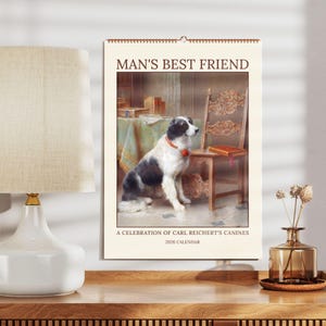 Dog Art Wall Calendar - Carl Reichert’s French Bulldog, Golden Retriever & More, Unique Dog Lover Gift