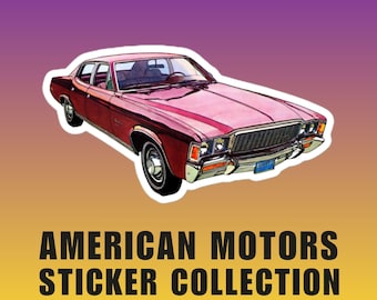 AMC Ambassador Sticker: Classic Car Kiss-Cut Sticker for Collectors