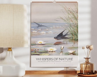 Fidelia Bridges Wall Calendar – American Artist, Watercolor Birds, Natural History Art, Semi-Glossy Paper