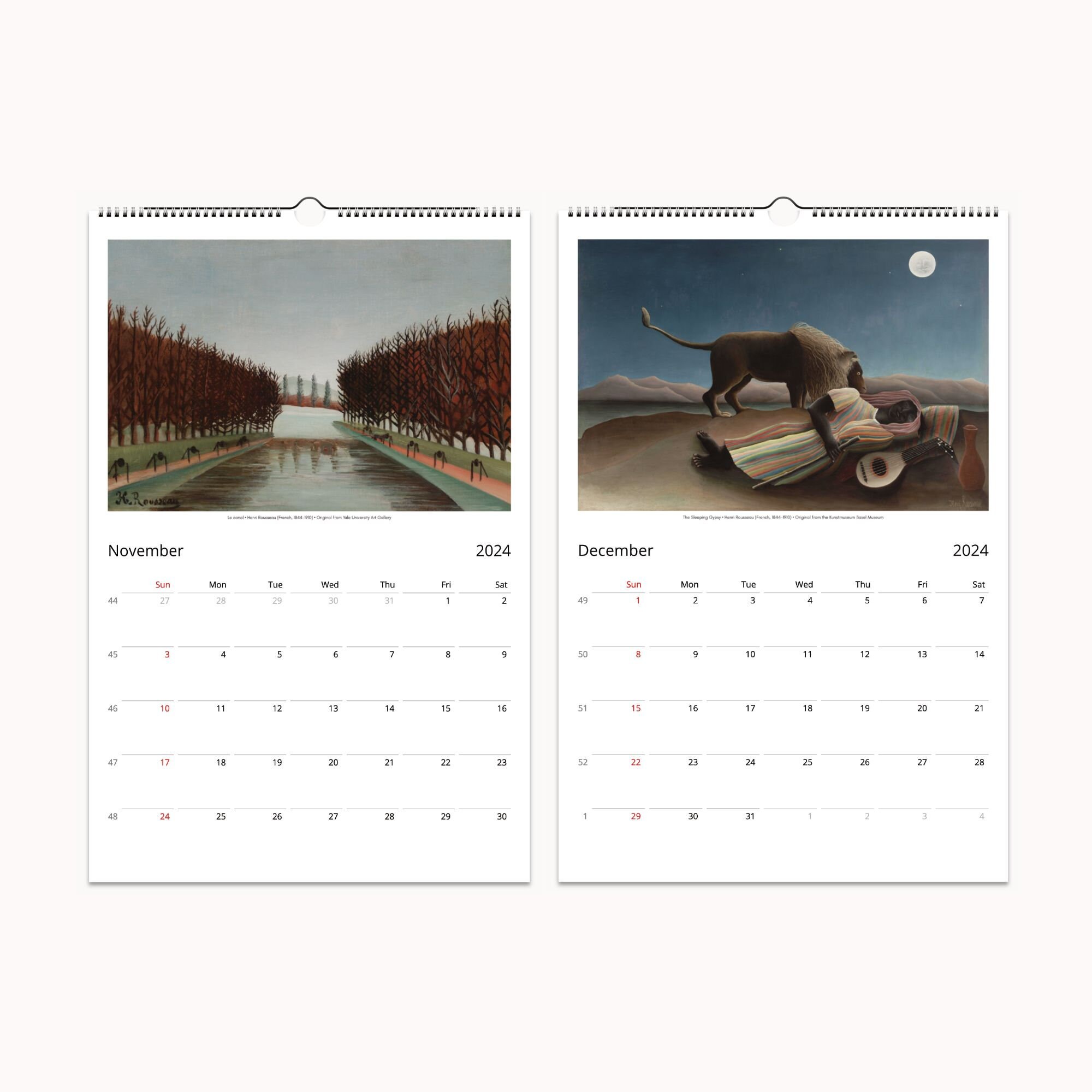 2024 Calendar: Henri Rousseau Print Masterpieces of Naive - Etsy