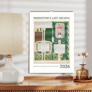 Wandkalender Manhattan's Last Arcadia – historische landgoedplannen, vintage NYC-tuinen, architectuurkunst, uniek cadeau voor geschiedenisliefhebbers