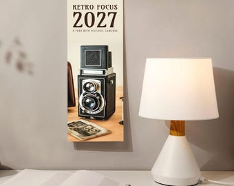 Calendrier mural de photographie argentique – Histoire des appareils photo et des films anciens, papier semi-brillant