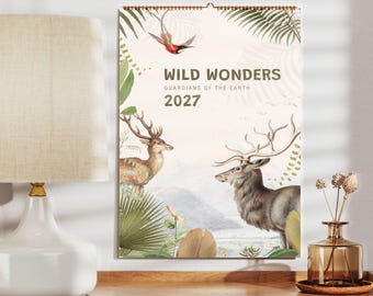 Wildtier Wandkalender – Safari Tiere in der Natur, auf seidenmattem Papier
