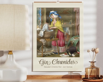 Gin Calendar – British History Wall Art, Drinking Games, Thoughtful Gifts Men, Semi-Glossy Paper