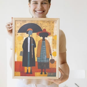 Due donne del Bayou Stampa artistica / Louisiana Clementine Hunter Opera d'arte ispirata / Decorazione per la casa unica e idea regalo