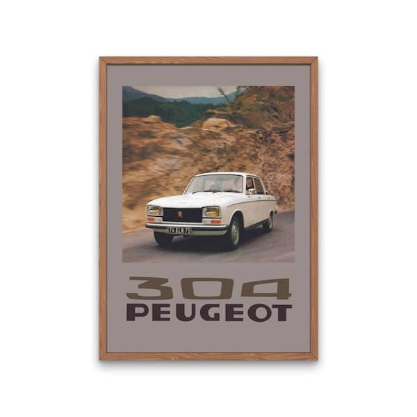 Peugeot 304 - Téléchargement immédiat de l'affiche de voiture