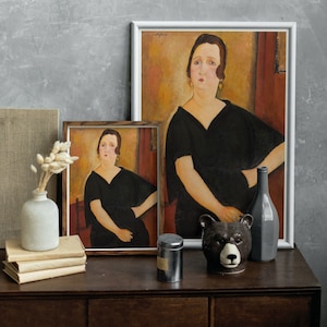 Amedeo Modigliani: Madame Amédée | Contemporary Portrait Painting, Elegant Modigliani Print for Your Modern Wall Decor