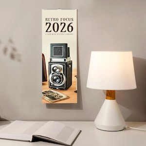 Retro Focus Wall Calendar – Analog Photography & Historic Cameras, Slimline