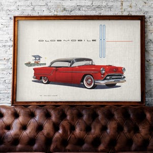 Oldsmobile 88 Holiday Coupé Poster – Classic Cars Wall Art, American Car Print, Vintage Automotive Decor